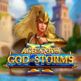 Official Slots logo: Age Of The Gods: God Of Storms 2 by Playtech at Vulkan Vegas Casino