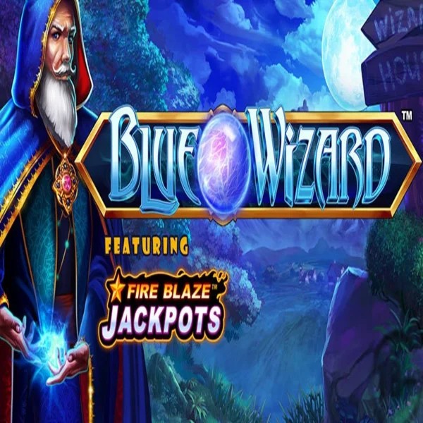 Blue Wizard Fire Blaze Jackpots game by Rarestone Gaming – logo hosted on Vulkan Vegas Casino