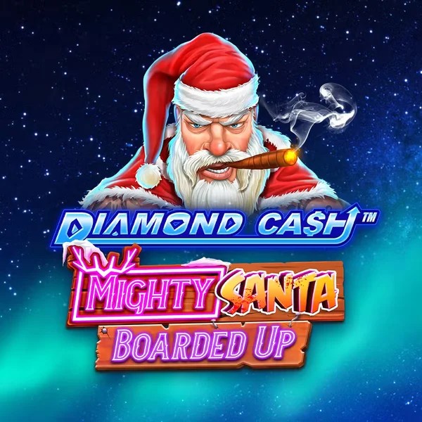 Slots logo of Diamond Cash Mighty Santa Boarded Up from Greentube at Vulkan Vegas Casino