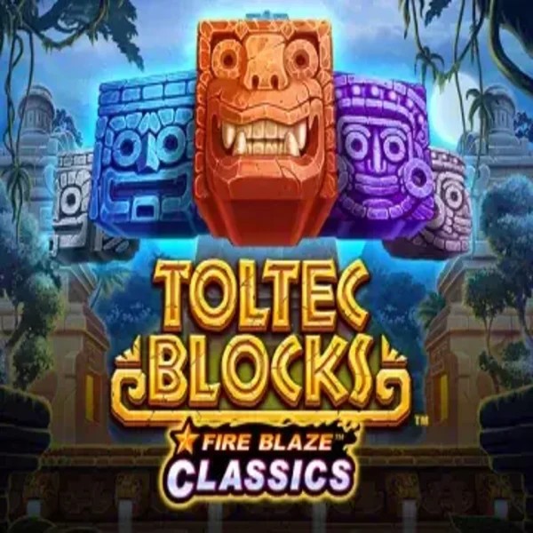 Fire Blaze: Toltec Blocks casino game by Rarestone Gaming – featured logo at Vulkan Vegas Casino